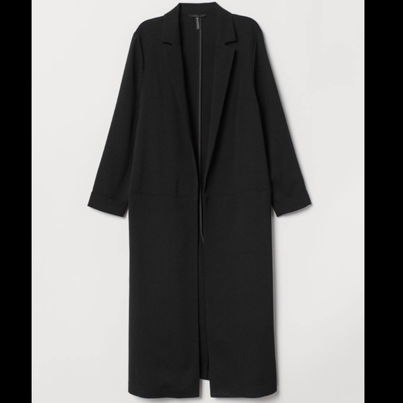 H&M Jackets & Blazers - *SOLD* H&M Knee Length Open Black Duster Jacker